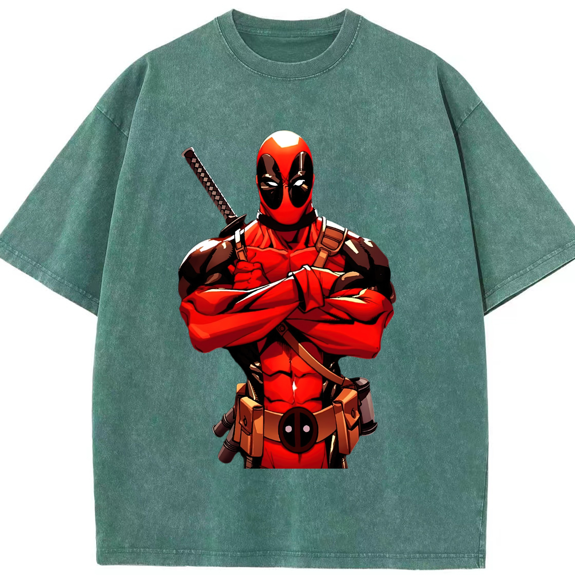 （画像用） Deadpool デッドプール 綿100% ヴィンテージ風 半袖Tシャツ（フロントプリント）